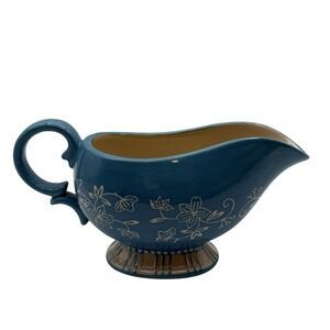 Temp-tations by Tara‎ Floral Lace 9 oz Gravy Boat Blue/Teal Ceramic